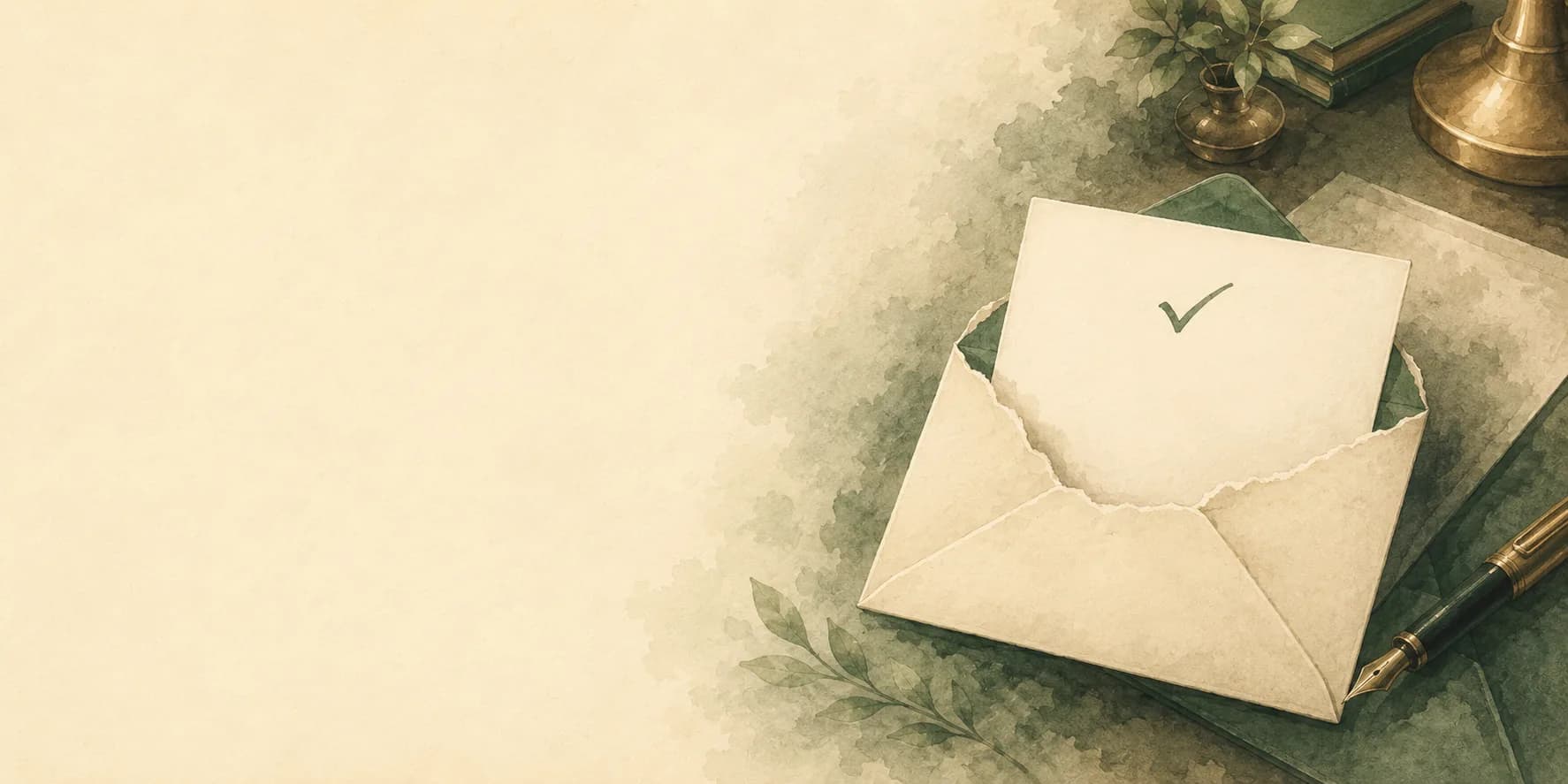 Illustration of an EIN confirmation letter emerging from its envelope, marked with a green check